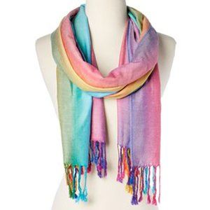 Oussum Viscose Rainbow Scarf Large Soft Scarves